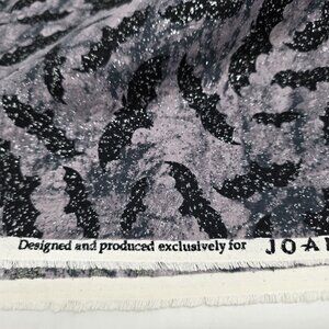Quilting Craft Fabric Black Gray Bats  Silver Glitter by Joann 2 Remnant Pieces